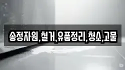 송정자원,철거,유품정리,청소,고물