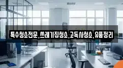 특수청소전문,쓰레기집청소,고독사청소,유품정리