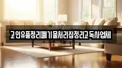 고인유품정리폐기물처리집정리고독사업체