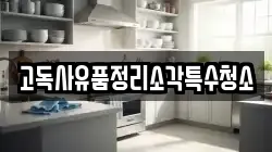 고독사유품정리소각특수청소