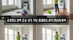 공장청소.외벽.준공.상가.식당.화재청소.바닥코팅소독방역