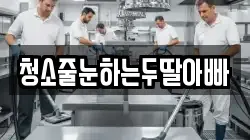청소줄눈하는두딸아빠