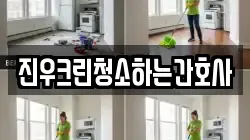 진우크린청소하는간호사