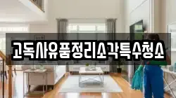 고독사유품정리소각특수청소
