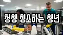청청 청소하는 청년
